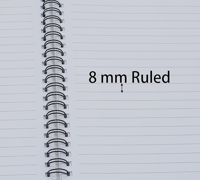 Yansanido Spiral Notebook, 4 Pcs A5 Cherry Design Hardcover 8mm Ruled 4 Color 80 Sheets -160 Pages Journals for Study and Notes (Cherry)