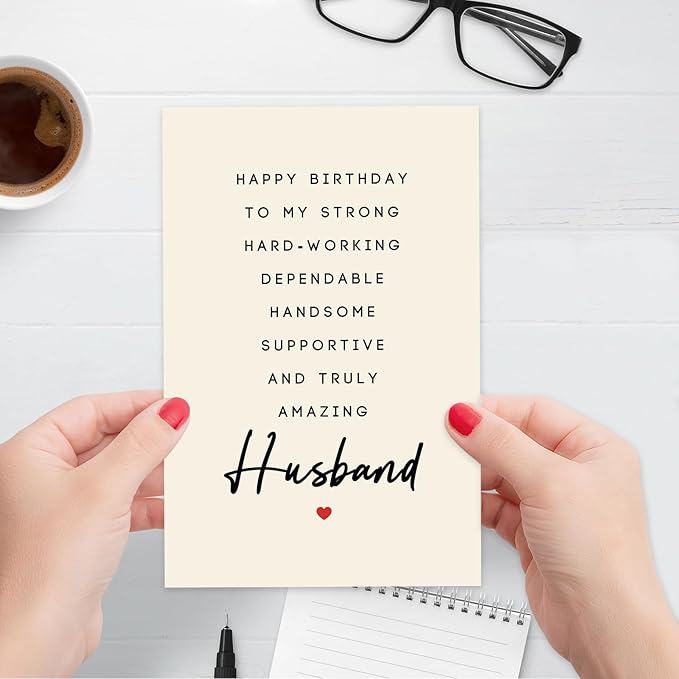 Sweet Birthday Gift for Husband - Romantic & Thank You Card