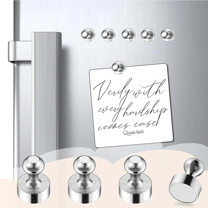 55Pcs Bright Black Fridge Magnets, Strong Refrigerator Magnets, Small Push Pin Magnets for Whiteboard, Decorative Whiteboard Magnet s for Classroom, Kitchen Accessories, Office and Map Magnet