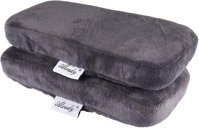 Aloudy Ergonomic Memory Foam Office Chair Armrest Pads, Comfy Gaming Chair Arm Rest Covers for Elbows and Forearms Pressure Relief(Set of 2) (Gray)