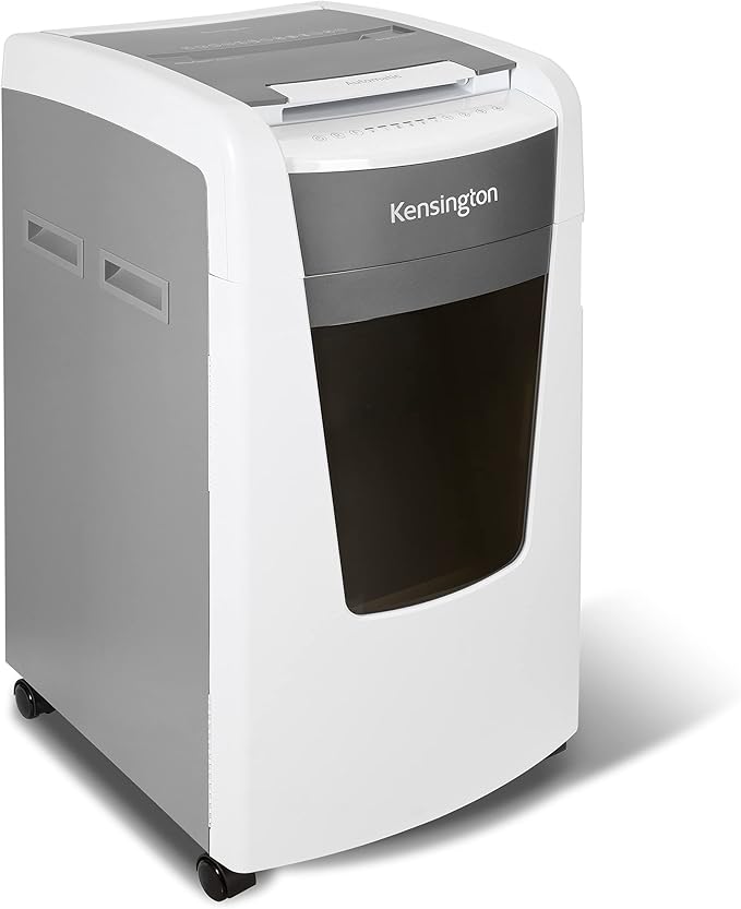 Kensington Shredder - New OfficeAssist 600-Sheet Auto-Feed Micro Cut Anti-Jam Heavy Duty Shredder with 29 gallons Waste Capacity, Lockable Chamber and 4 Casters (K52052AM)