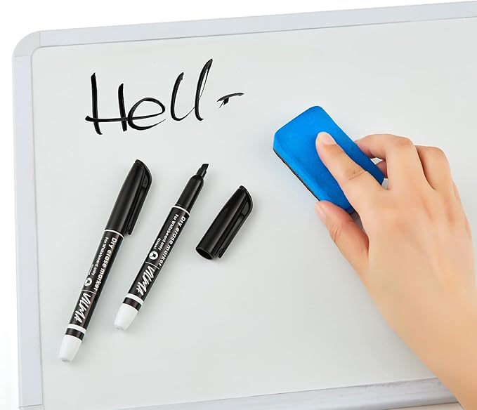 VILMA 90 Pack Black Whiteboard Markers, Dry Erase Markers with Chisel Tip, Bulk Classroom Office Supplies for White Board, School, Teachers, Kids, Non-Toxic, Low Odor