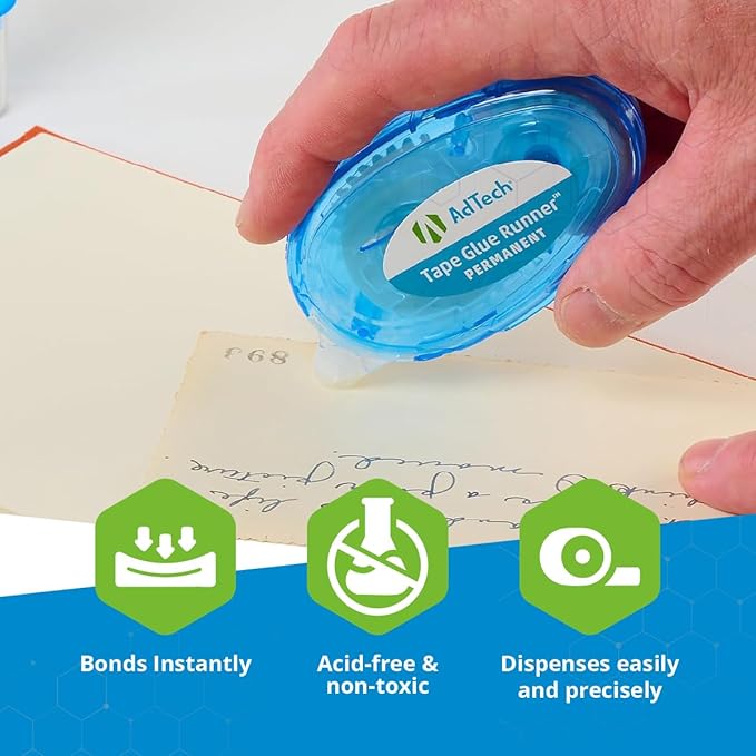 AdTech Permanent Glue Runner, 35 Yards (3-Pack) | Strong, Double-Sided Adhesive for Crafting, Scrapbooking & Office Use | Acid-Free, Reliable Bond