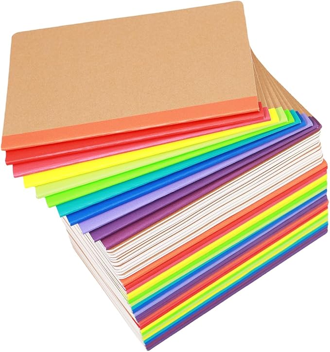 48 Pack A5 Kraft Notebook,Blank Pages - 60 Pages (30 Sheets),Sketch Book bulk, 8.3”x 5.5” Small Kraft Notebook