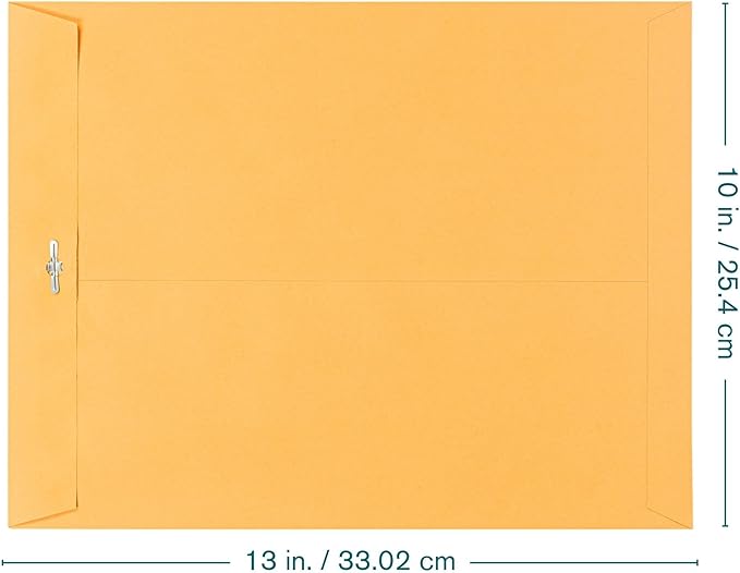 EnDoc 10 x 13 Clasp Envelopes – 100 Pack Brown Kraft Catalog Envelopes with Clasp Closure & Gummed Seal – 28lb Heavyweight Paper 10x13 inches Envelopes for Home, Office, Business, Legal or School
