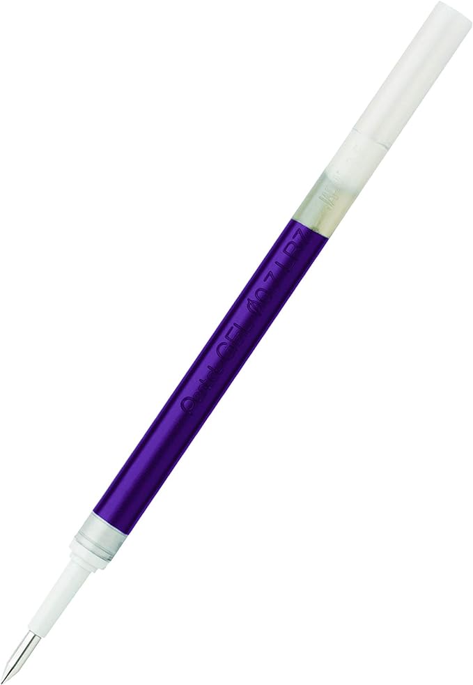 Pentel Refill Ink for EnerGel Liquid Gel Pen, (0.7mm), Metal Tip, Violet Ink, Box of 12 (LR7-V)
