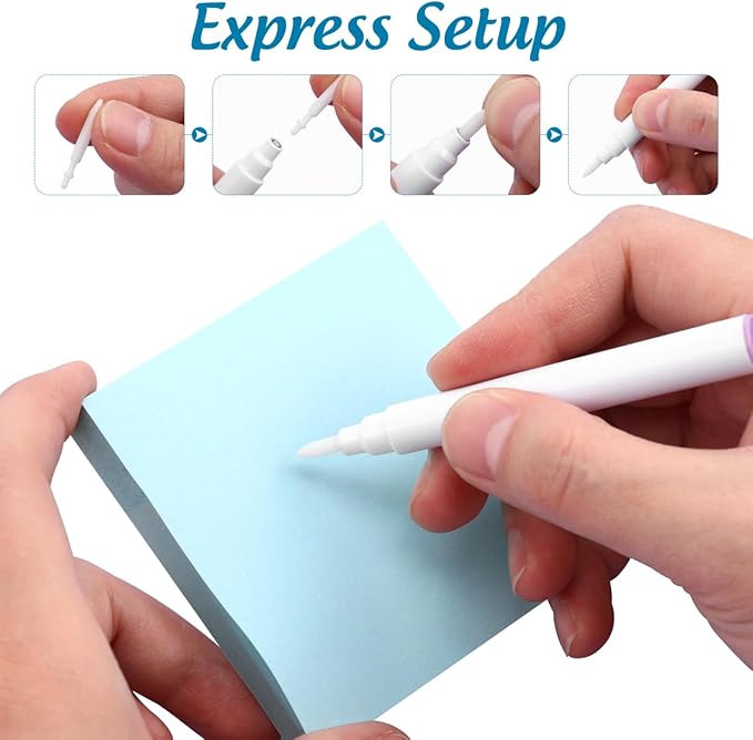 STOBOK 20Pcs 0.7mm Acrylic Paint Marker Replacement Nibs - Refillable Nylon Pen Tips for Paint Markers, White