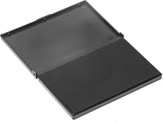 Ink Pad for Rubber Stamps, Stamp Pad for Clear Impression Stamping, Quality Felt Pad Black Ink, Red Ink, Blue Ink (Black, M (2.7 * 4.3))