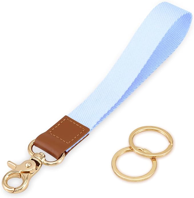 Wrist Lanyard for Women and Men, Keychain Lanyard for Keys, Wrist Keychain Strap Lanyard for Car Keys ID Badge Wallet Card Holder (Light Blue)