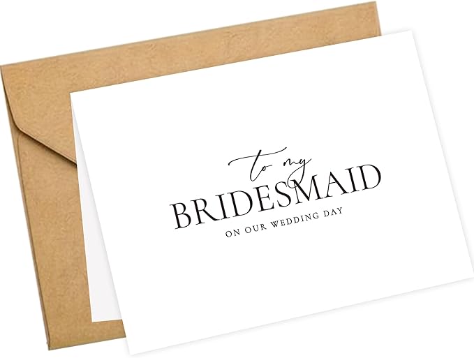 LADY&HOME To My Bridesmaid On My Wedding Day Card,Bridesmaid Thank You Card Wedding Day Bridesmaid Proposal (Black Foil,Bridesmaid)