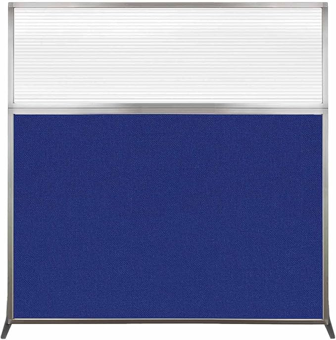 Versare Hush Screen Portable Room Divider | Workstation Wall Divider | Freestanding Privacy Hush Panels | Clear Fluted Windows | Fabric Office Divider Screen | Great for Room Separation