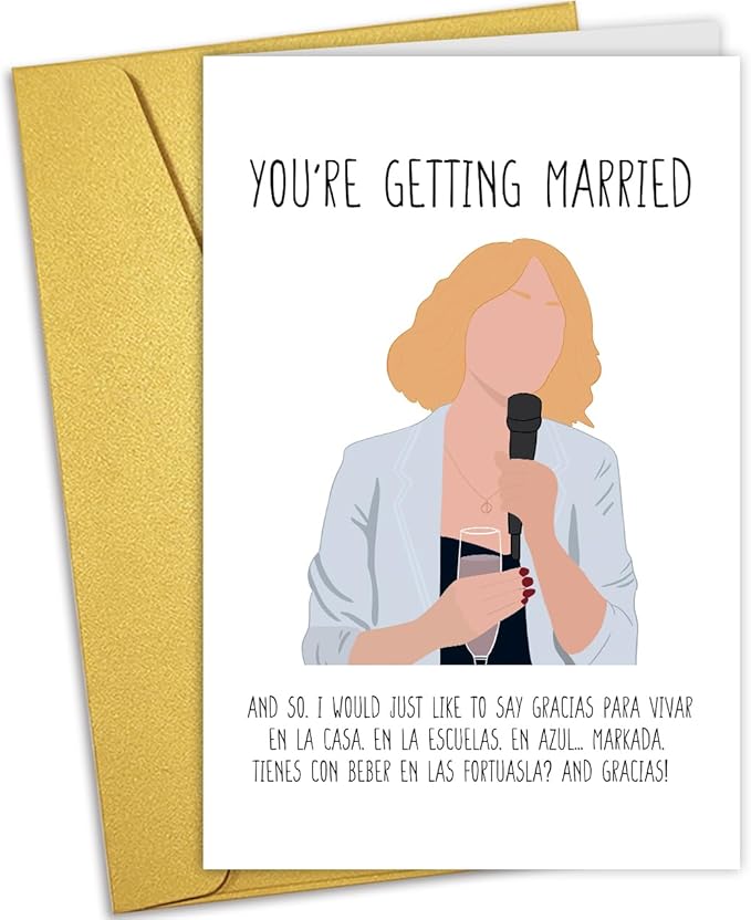 Nchigedy Wedding Thank You Card, Smooth Heavy Card Stock, Gold Envelope