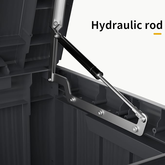 200 Gallon Outdoor Storage Box Waterproof Lockable Resin Deck Box Large, Patio Storage Bin for Pool Accessories Cushion Furniture, Garden Tools, UV-Resistant Outside Delivery Black