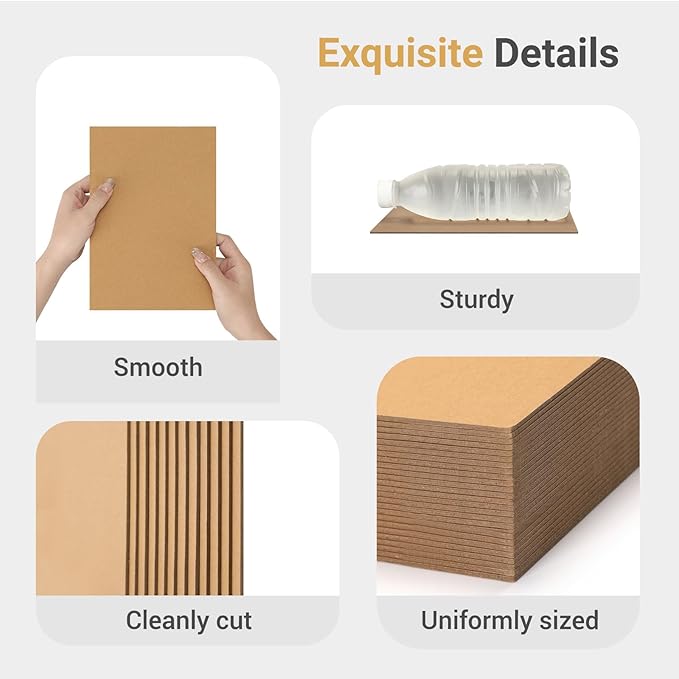 25 Pcs Book Board, Binder Board, Cover Board, Heavy Duty Chipboard for Book Binding, DIY Cardboard (Brown, 9 x 12 Inch 80PT)