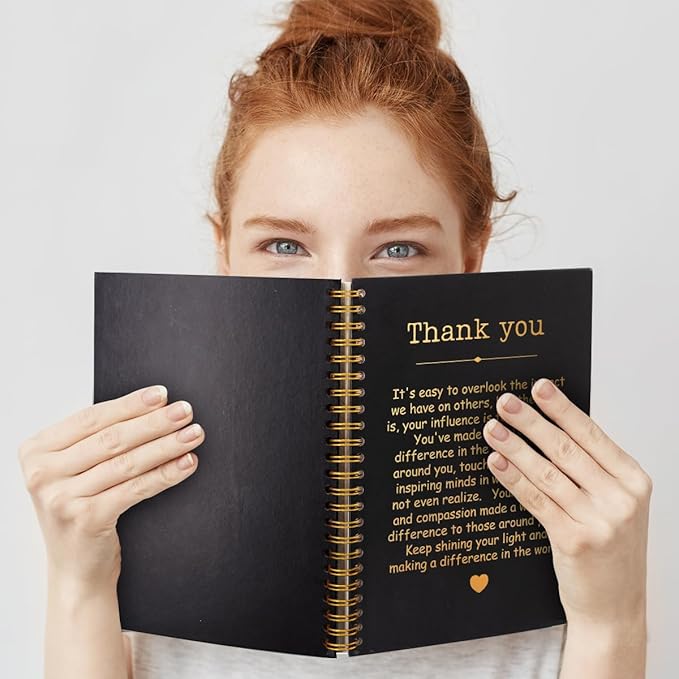 Thank You Gold Hardcover 160 Pages Spiral Notebooks, Funny Thank You Gift for Women Men Coworkers Leader Mentor, Appreciation Gifts for Employees, Thanksgiving Gifts for Colleagues Leaders