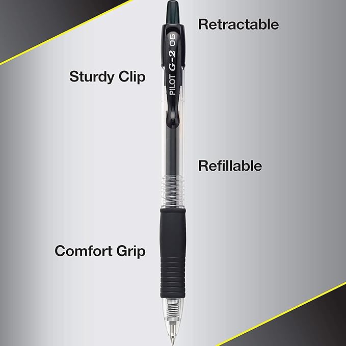 Pilot, G2 Premium Gel Roller Pens, Extra Fine Point 0.5 mm, Pack of 8, Black and Blue