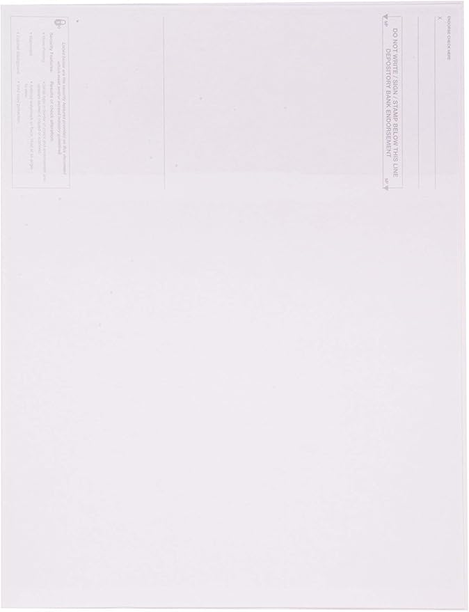 CheckOMatic Computer Check Paper - 100 Pack - Top Blank Stock Checks - Security Features & Laser Printer Compatible - Blue Marble