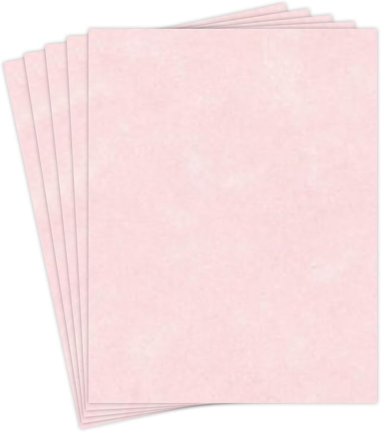 Ice Pink Stationery Parchment Recycled Paper | 65Lb Cover Cardstock | 8.5” x 11” Inches | 50 Sheets Per Pack