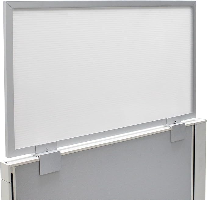 OBEX Privacy Screen & Office Panel Extender for Office Cubicles, Polycarbonate Desk Privacy Panel & Divider for Office Cubicle, 24" x 30", White