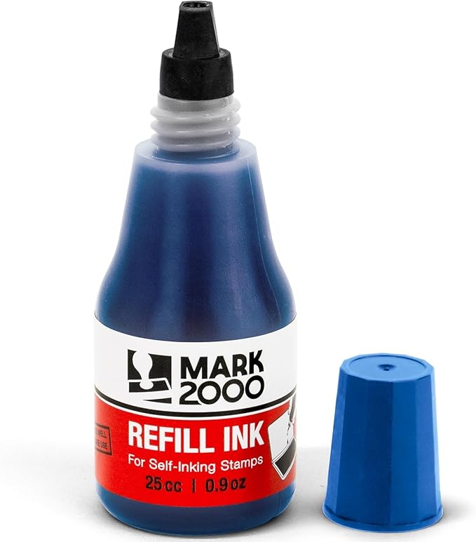 Self-Inking Refill Ink - 2 Pack - Blue & Red - 25cc (0.9oz)