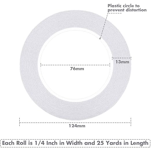 cridoz Double Sided Adhesive Tape, 9 Rolls Double-Side Craft Tape for Card Making, Scrapbooking, DIY Crafts and Office School Stationery Supplies (1/4 Inch, 25 Yards Per Rool)