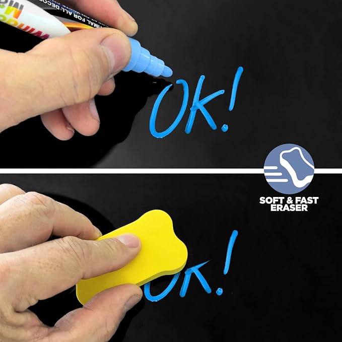 Desktop Dry Erase Board - Glass Erase Board - Black Desk Computer Buddy – Home Office & Studying Essentials - Phone & Tablet Slot, Storage Compartment - Includes 4 Markers, 1 Eraser.