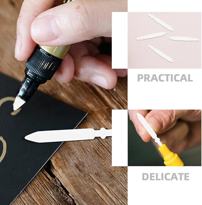 DOITOOL Paint Pen Nibs 50PCS Paint Marker Replacement Nibs Acrylic Paint Marker Nibs 0.7mm Marker Pen Tips Replacement White Marker Pen Fine Tip Refills Nibs Easy to Change Nibs