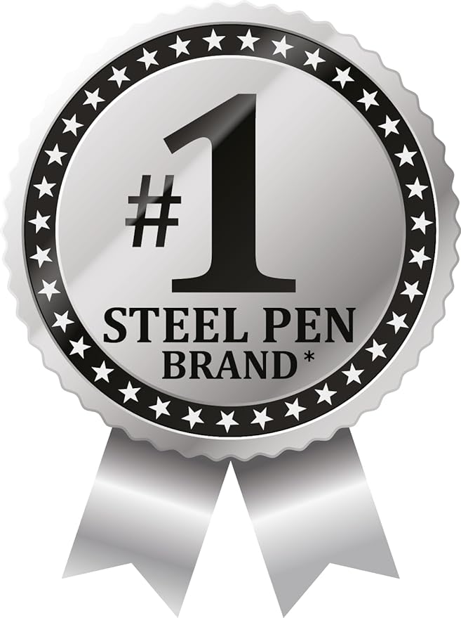 Zebra F-402 Ballpoint Stainless Steel Retractable Pen, Fine Point, 0.7mm, Blue Ink, 2-Count