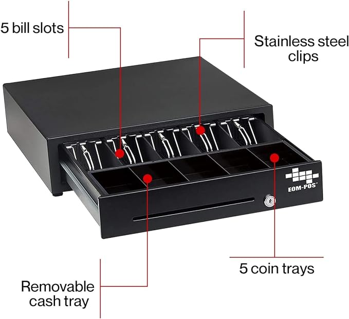 POS Hardware Bundle for Square - Cash Drawer, Mounting Brackets, Thermal Receipt Printer, Barcode Scanner [Compatible with Square Stand and Square Register]