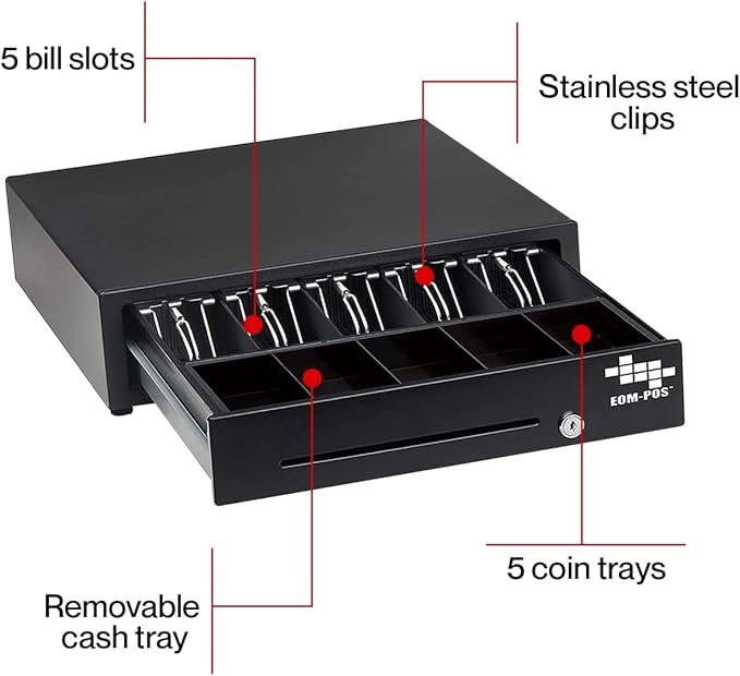 POS Hardware Bundle for Square - Cash Drawer, Mounting Brackets, Thermal Receipt Printer [Compatible with Square Stand and Square Register]