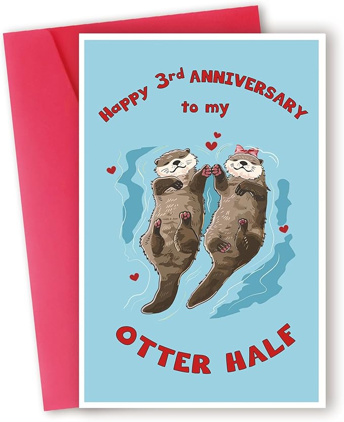 Happy 3rd Anniversary Card Gift for Husband,Wife,Romantic Third Anniversary Card for Boyfriend or Girlfriend,Lovely Three Year Wedding Anniversary Card for Women Men Him Her