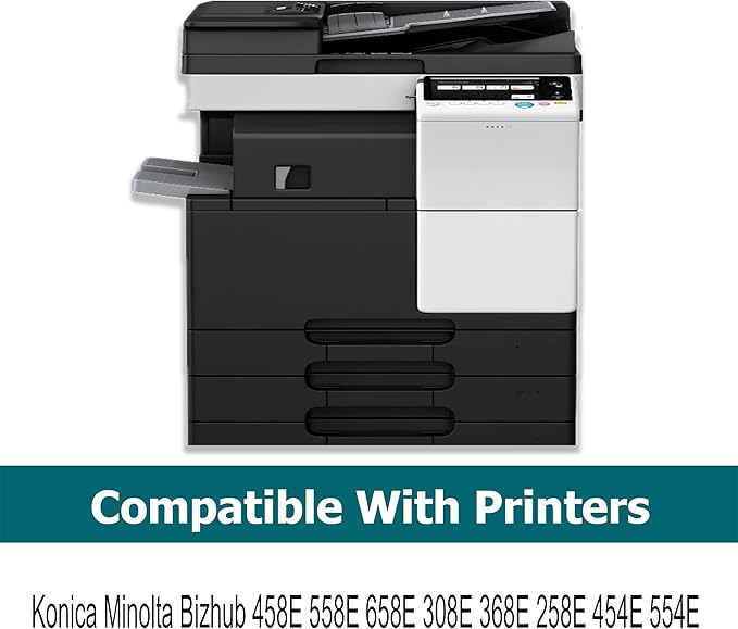TN516 TN515 TN514 TN513 TN512 TN324 TN326 Black Toner Cartridges Compatible for Konica Minolta Bizhub 308E 458E 558E 658E 368E 454E 554E Printer Toner (1 Black) No Fading, No powder leakage, No Streak