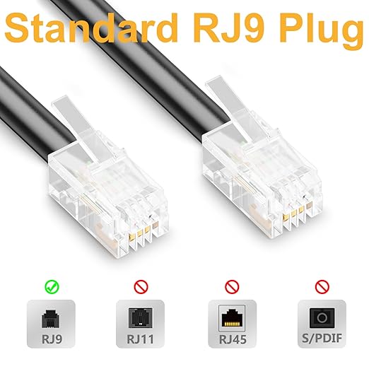 Uvital 16FT Long Phone Cord for Landline(Coiled Length 2FT), 1 Pack Black Telephone Handset Cord Compatible with Cisco 6900 & 7800 & 7900 & 8800 & 8900 Series IP Phones