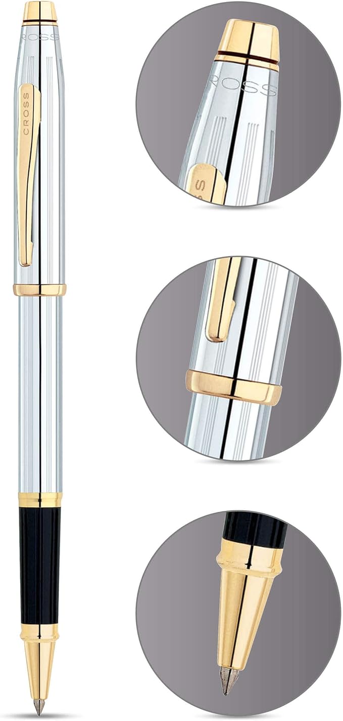 Cross Century II Refillable Rollerball Pen Presented in a Luxury Gift Box - Medium Point, Black Ink, Medalist