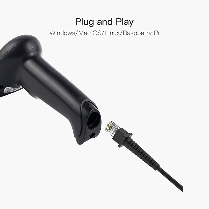 Alacrity 1D 2D Barcode Scanner with Adjustable Stand Handheld Handsfree USB QR Barcode Reader Wired Plug and Play Automatic Scanning Available CMOS Image Bar Code Reader