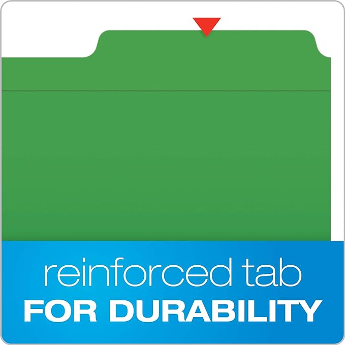 Pendaflex Fastener Folders, 2 Fasteners, Letter Size, Green, 1/3 Cut Tabs in Left, Right, Center Positions, 50 per Box (22140GW)