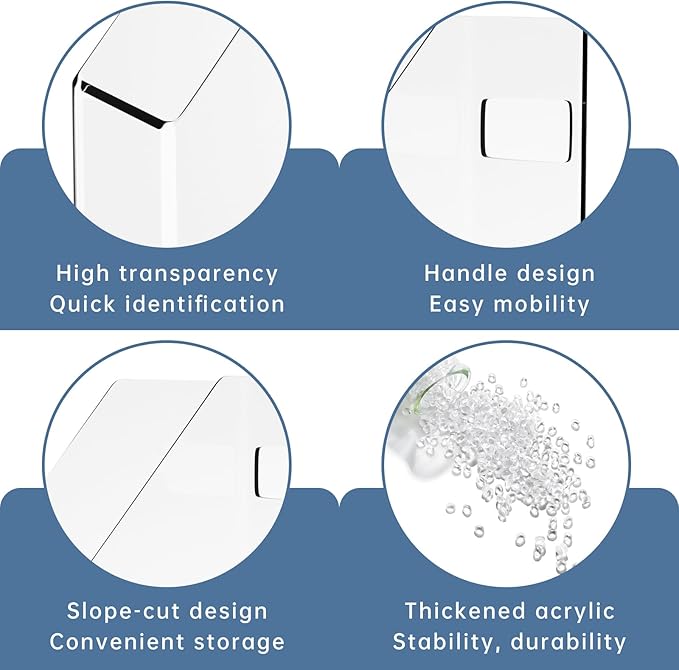 20 PCS Acrylic Magazine File Holder with Handle, Clear Magazine Rack, Vertical File Folder Organizer for Desk, Notebooks Document Storage, for Home Office, School, Workstation Desktop Organizer