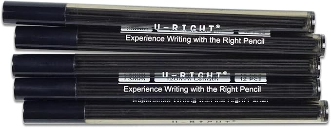 60 Pcs 1.3 mm Lead Refills for Mechanical Pencil, Break Resistant Weatherproof, 120 mm Length, 12 Pcs/tube, 5 Tubes