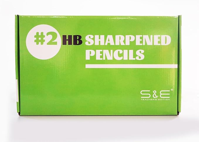 S & E TEACHER'S EDITION Woodcased #2 Pencils, Pre-sharpened, Yellow, with Erasers #2 HB Lead Bulk Box, No. 2 Pencil, Back to school, 600Pcs