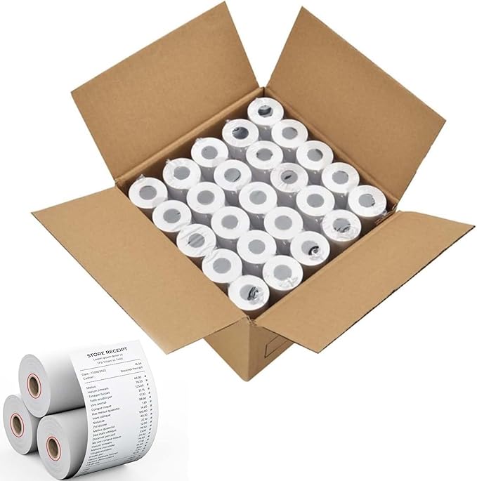 Thermal Receipt Paper Rolls, 3 1/8" x 230ft, 20 Rolls