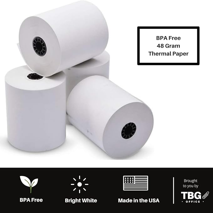 2 1/4" x 85' Thermal Paper Rolls - BPA FREE – MADE IN USA - Receipt paper rolls – Point of Sale Cash Register - Thermal printer paper - Credit Card Paper - (1 Case - 30 Rolls)