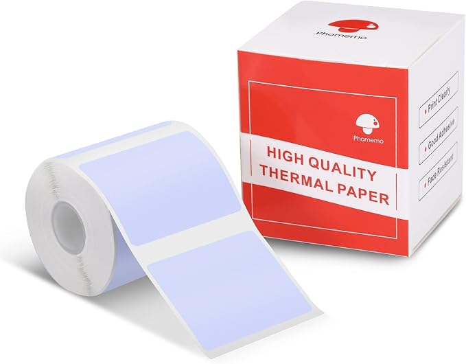 Phomemo M110/M110S/M200 Thermal Label- Black on Purple 1.57"x1.18"(40x30mm) for Small Business, Home, Office, 230 Labels/Roll