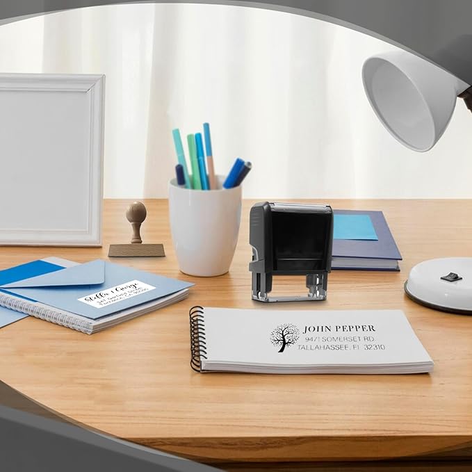 Custom Address Stamps Self Inking or Wood Handle 20+ Designs to Choose from! Return Address Stamp Stamper Self Inking Personalized Customized Stamp Return Address Floral Wedding Script Labels Mail