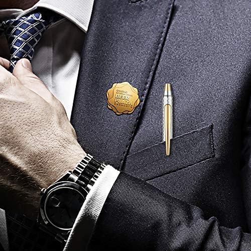 Unibene Slim Metallic Retractable Ballpoint Pens - Carved Chrome & Gold, Nice Gift for Business Office Students Teachers Wedding Christmas, Medium Point(1 mm) 6 Pack-Black ink