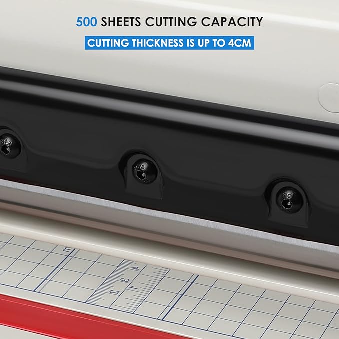 Heavy Duty Paper Cutter,17 Inch Guillotine Paper Cutter, One Replacement Blade for Free Cortadora de Papel 500 Sheets Papers, Paper Scrap Slicer Trimmer for Cardstock Cards Office Home School