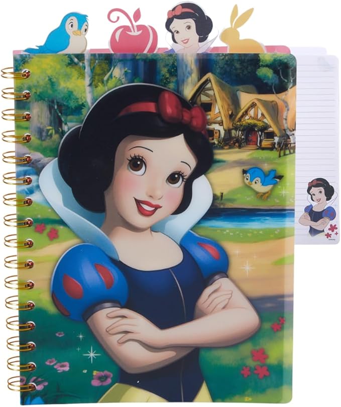 Innovative Designs Disney Snow White Tab Journal Notebook, Spiral Bound, 96 Lined Pages, 8 x 7 inches