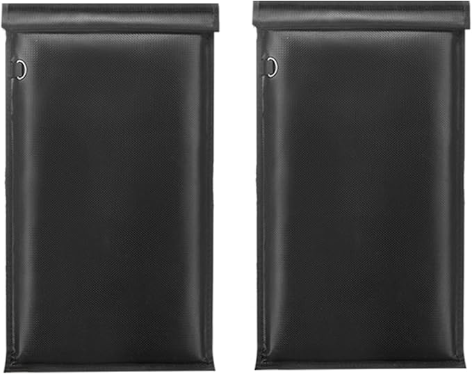Faraday Bag for Phone, Faraday Pouch for Key Fob, Fireproof & Waterproof Faraday Bags EMP Proof, Faraday Key Fob Protector, Cell Phone Signal Jammer (2 Pack)