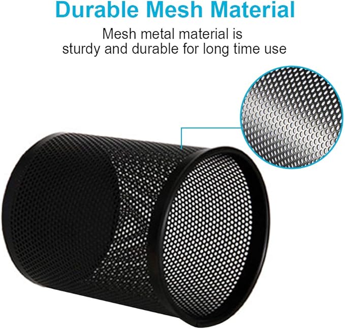 Comix Pen Holder Desk Organizer, Wire Mesh Pencil Cup with Foam Pad and Non-Slip Bottom Office Supplies Desk Accessories for Home Office School, 1 Pack