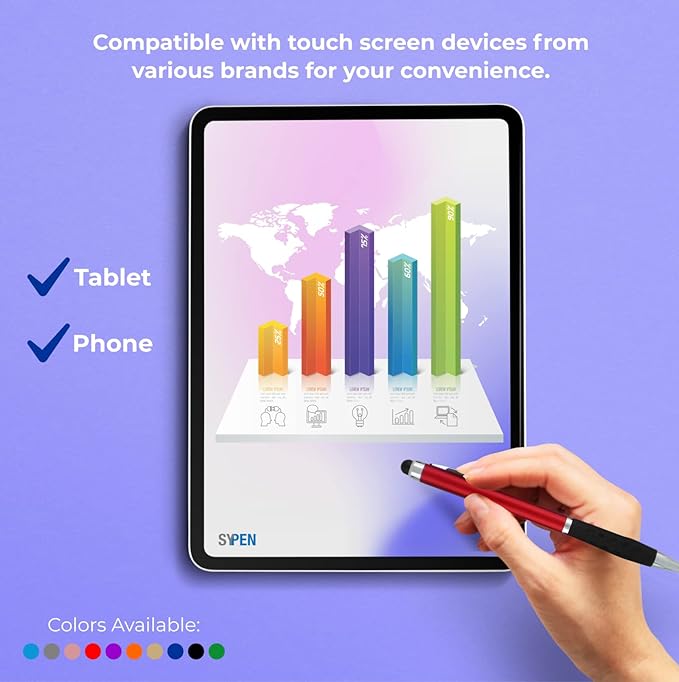 SyPen Custom Personalized Pens with Name or Logo - 300 Bulk Pack Customized Pens for Business, Pen/Stylus Combo