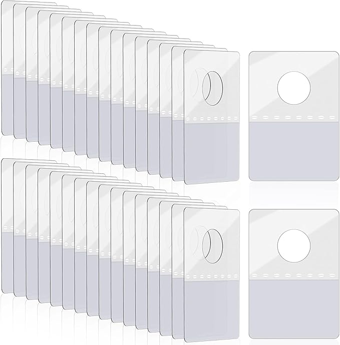 Prudiut 800 Pcs Large Hang Tabs 1×1.5 Inch Round Hole Hang Tags Self-Adhesive Hanging Tabs Heavy Duty Display Tags for Hanging Retail Displays